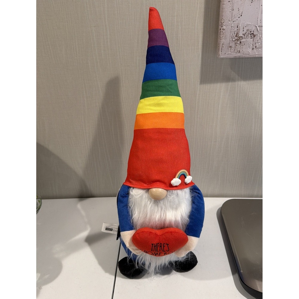 NWT Rae Dunn Rainbow Gnome Valentine's Day "There's Gnome Body Like You"